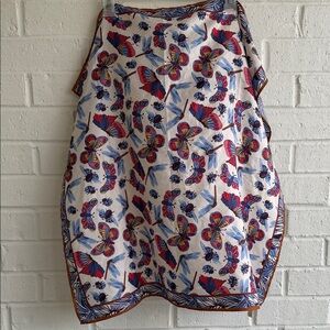 Vintage Vera Bradley Colorful Butterfly, Dragonfly, Lady Bug Pattern Scarf 27x27